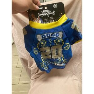 Snoop Doggie Doggs Blue Halftime Deluxe Pet Jersey Size Medium Bling NWT